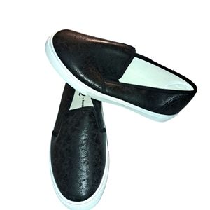 Brand New in original box black print slip on sneakers